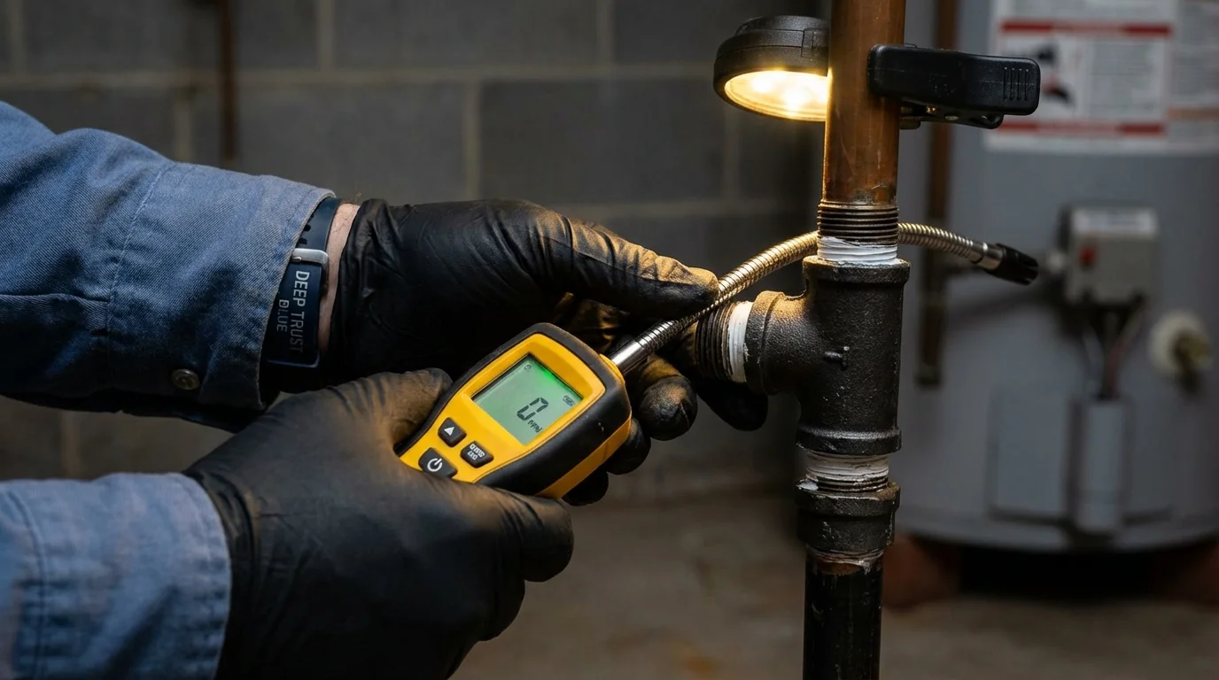 Gas leak detection with electronic sniffer by Johns Plumbing LLC in Caddo Mills