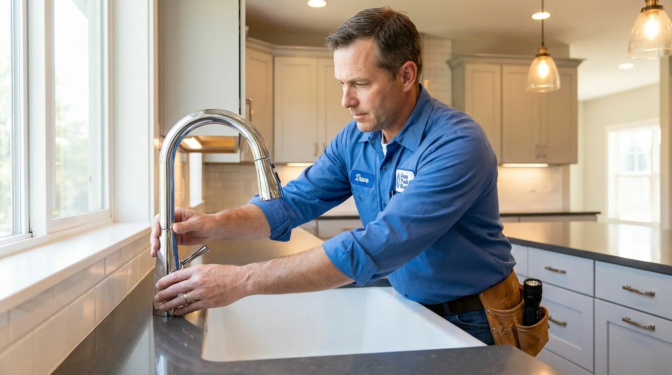 Kitchen faucet installation by Johns Plumbing LLC in Caddo Mills